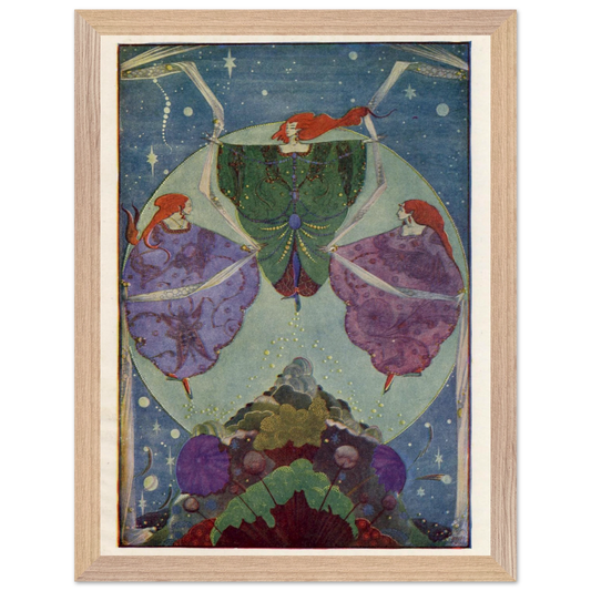 Harry Clarke Art Print – Andersen's Fairy Tales (1933) – “They Danced with Shawls” | Museum-Quality Framed Reproduction – framed print close-up | Buy Irish Art