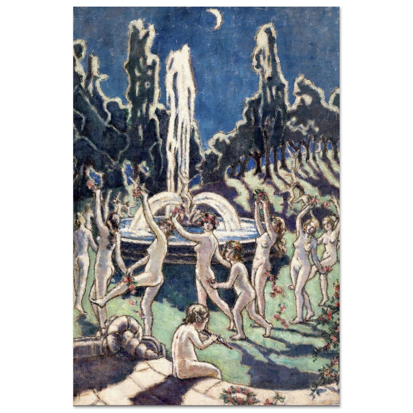 Figures Dancing Round a Fountain by Mainie Jellett - detail of the dancing figures