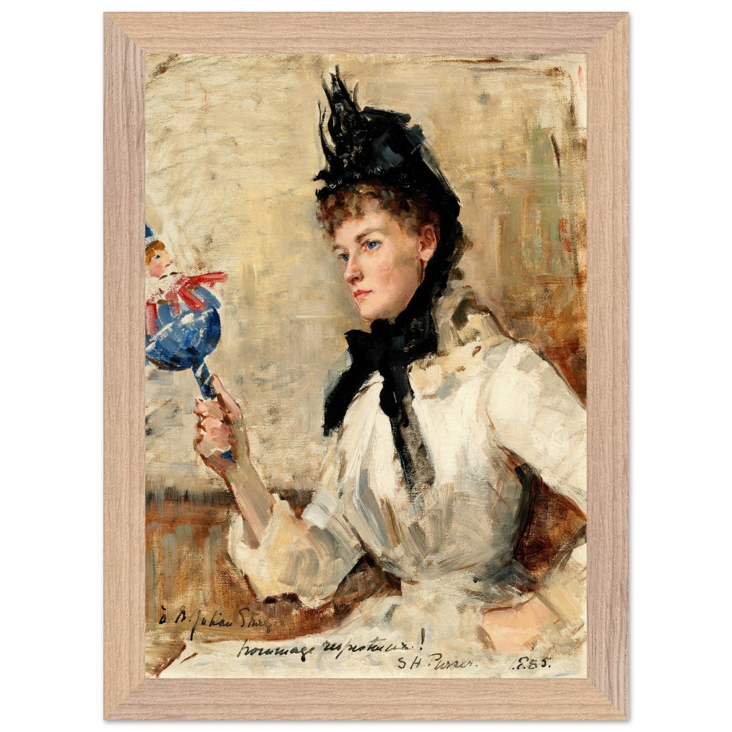 A Lady Holding a Rattle  by Irish Artist Sarah Purser Art Print – view 11 | Buy Irish Art