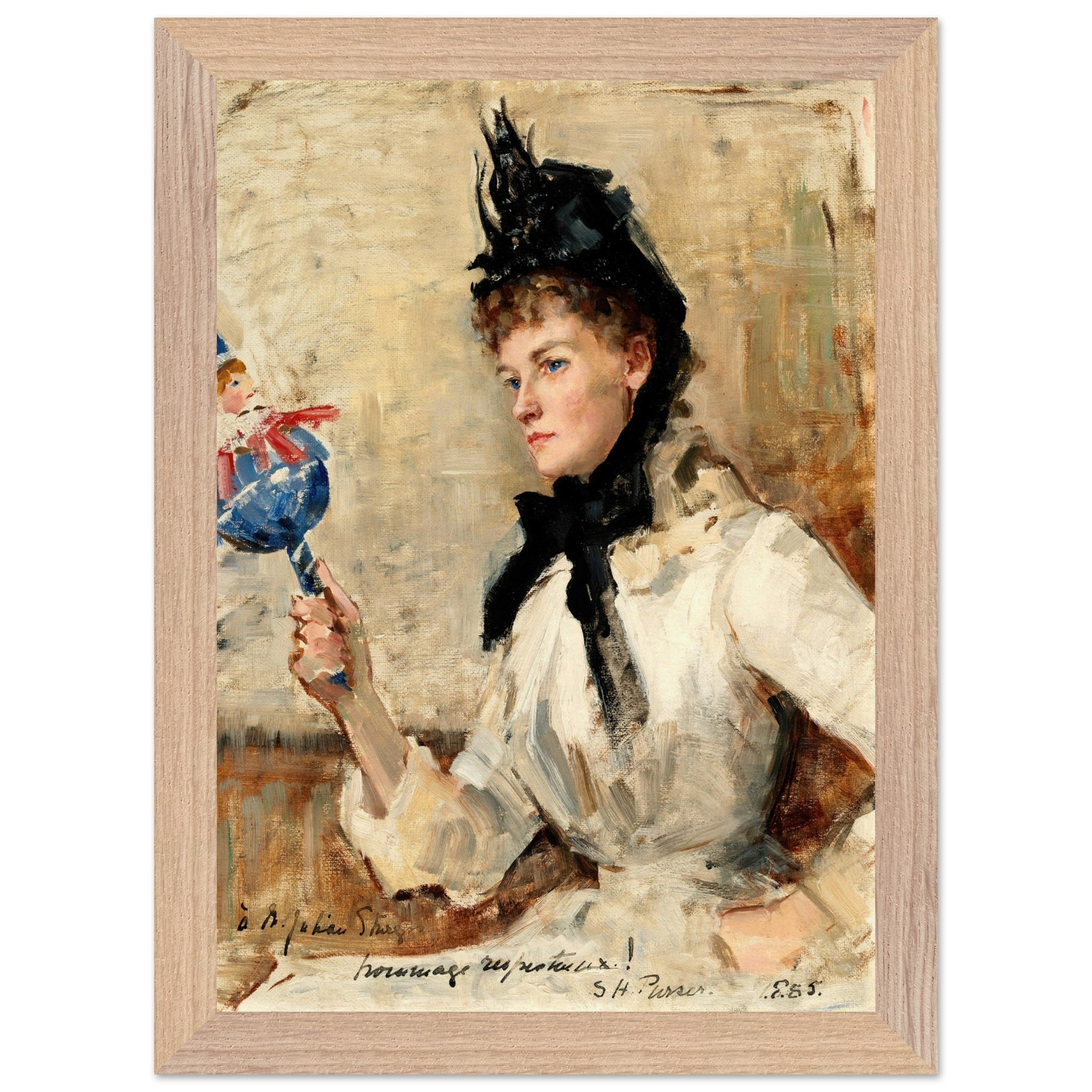 A Lady Holding a Rattle  by Irish Artist Sarah Purser Art Print – view 11 | Buy Irish Art