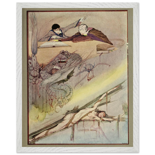 Harry Clarke Art Print – Poe’s Tales of Mystery (1923) – “Rending of Coffin” | Museum-Quality Framed Reproduction – framed print close-up | Buy Irish Art