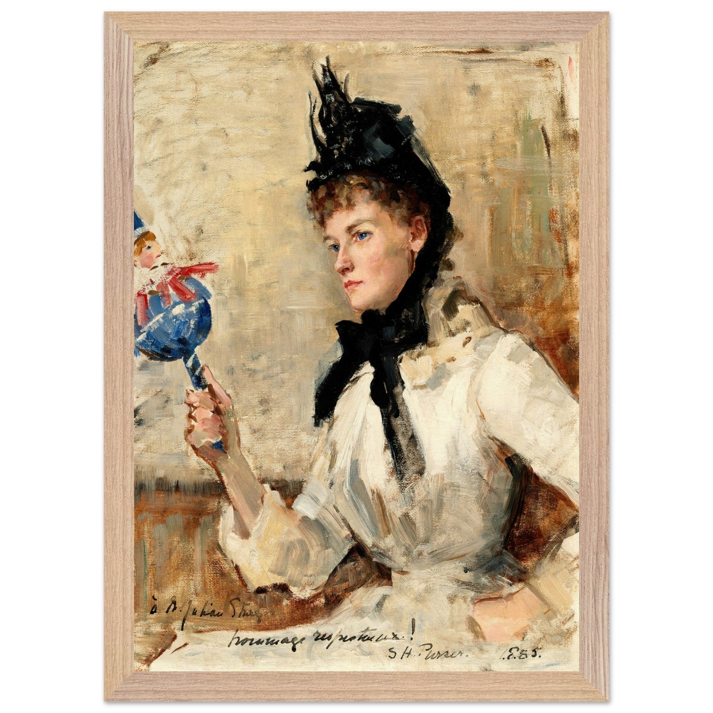 A Lady Holding a Rattle  by Irish Artist Sarah Purser Art Print – view 12 | Buy Irish Art