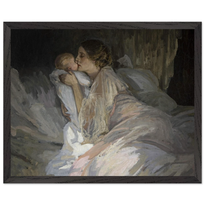 The Mother (1909) by Sir John Lavery, art print in a black frame, 40x50 cm