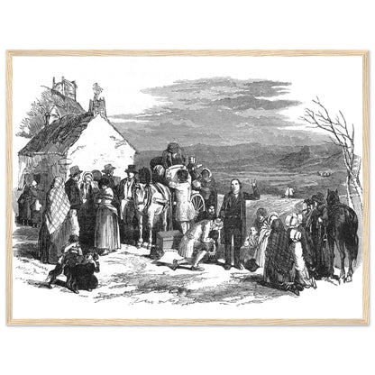 Irish Emigrants Leaving Ireland Historical Framed Black & White Print – view 8 | Buy Irish Art