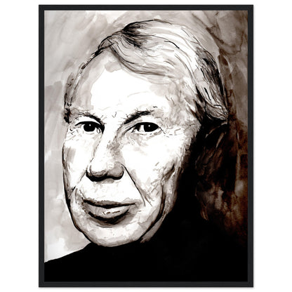 Louis le Brocquy Portrait Art Print by Ó Maoláin – size comparison view | Buy Irish Art