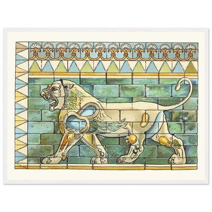 Portion of the Lions Frieze from the Ancient Persian Palace at Susa - Framed Art Print by James Ward – framed print close-up | Buy Irish Art