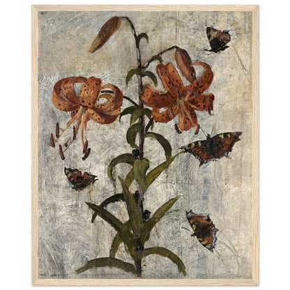 Lilies and Butterflies Art Print by Nathaniel Hone the Younger 40x50cm / 16x20″ – Irish wall art print | Buy Irish Art