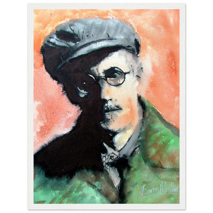 James Joyce Framed Art Print by Irish Artist – size comparison view | Buy Irish Art