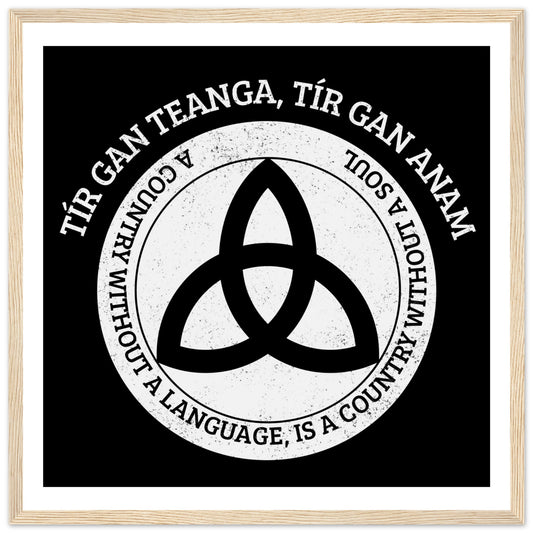 Irish language quote framed print – Pádraig Pearse heritage artwork