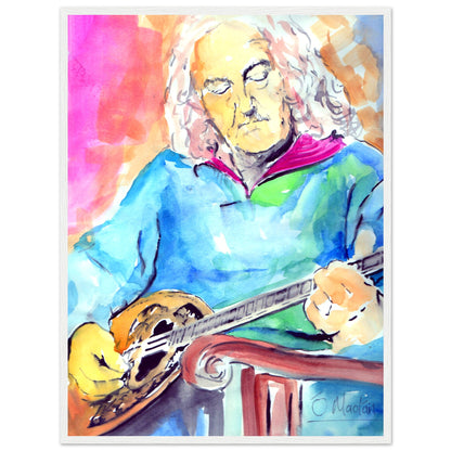Alec Finn Bouzouki  De Dannan Art Print by Ó Maoláin – size comparison view | Buy Irish Art