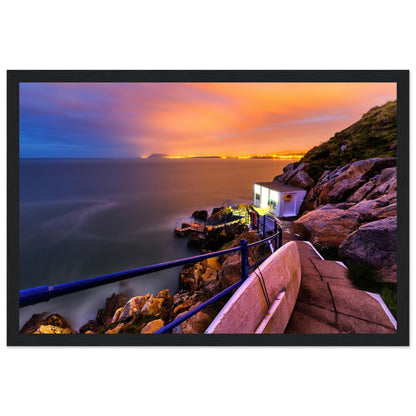 Sunrise in Hawk Cliff Killiney, Co. Dublin, Ireland Art Print – room setting display | Buy Irish Art