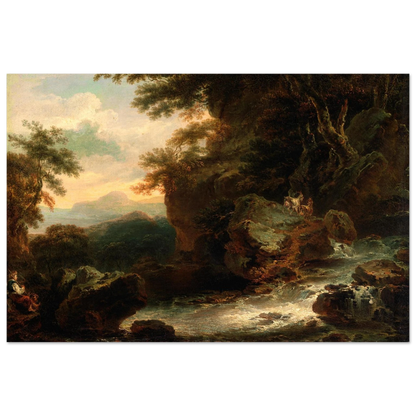 Landscape by Irish Artist Thomas Sautelle Roberts Art Print – size comparison view | Buy Irish Art