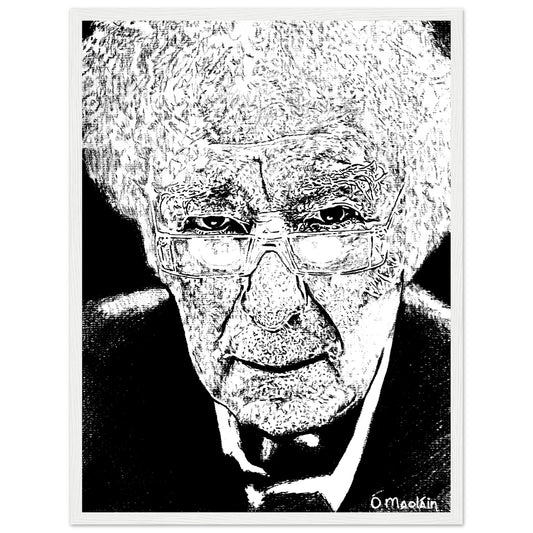 Seamus Heaney Framed Art Print by Irish Artist – framed print close-up | Buy Irish Art