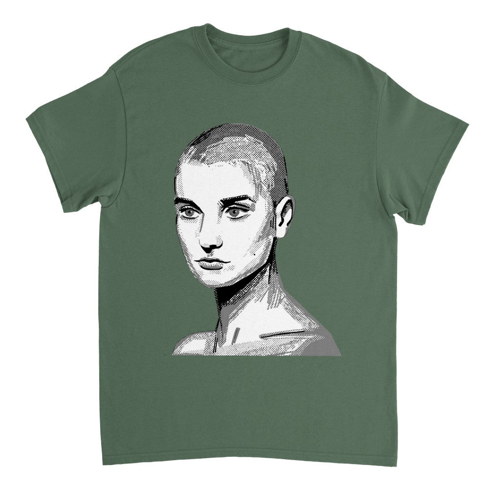 Sinead O'Connor Vintage-Inspired T-Shirt, Retro Music Tee celebrating the Irish singer and protest icon. Timeless artistry captured in this unisex tee, available in various sizes for fans.