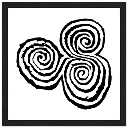 Newgrange Carving Triskelion Tri-Spiral Ancient Megalithic Symbol Framed Walll Art Print – Irish wall art print | Buy Irish Art