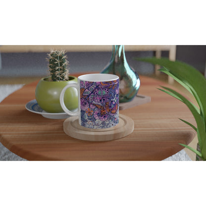 Butterfly Textile Design Mug by Harry Clarke – detail view | Buy Irish Art