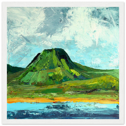 Lurig Mountain & Cushendall Beach Art Print by Ó Maoláin – room setting display | Buy Irish Art