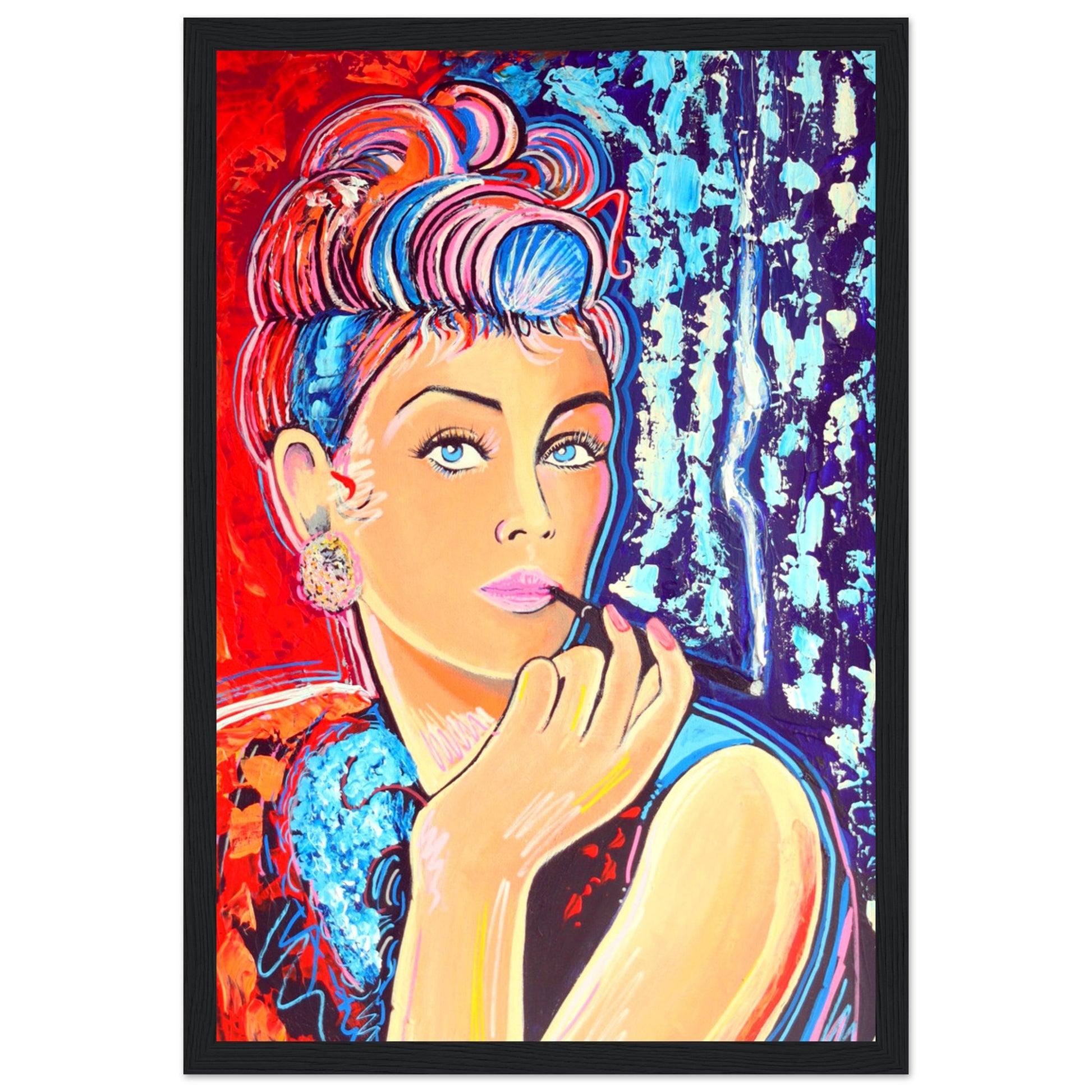 Breakfast at Tiffany's is a open edition framed wall art print by Irish Artist &nbsp;Ó Maoláin, it depicts the movie star Audrey Hepburn and it reminds us of the old romantic ideals of Hollywood, wrapped up in 1960s glitz and glam.