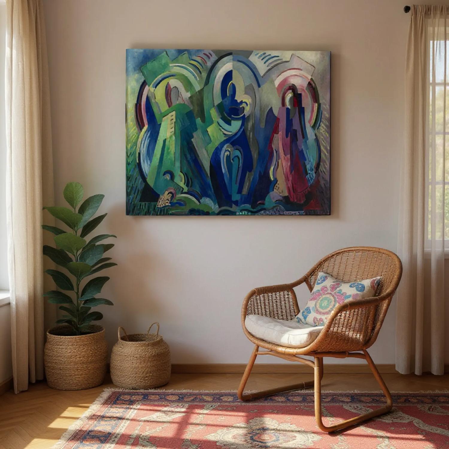 The Virgin of Éire by Mainie Jellett – Premium Canvas Print (60×90 cm) – room setting display | Buy Irish Art