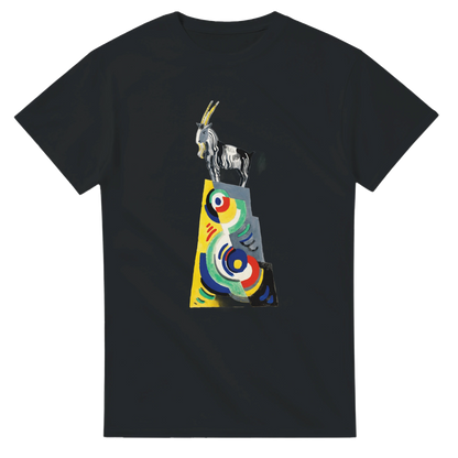 A Goat Monument by Mainie Jellett – Heavyweight Unisex T-Shirt – lifestyle worn view | Buy Irish Art