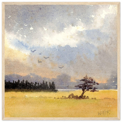 Landscape with Tree Silhouette – Percy French Collector’s Edition – detail view | Buy Irish Art