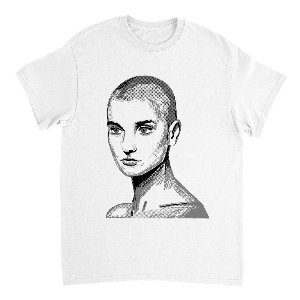 Sinead O'Connor Vintage-Inspired T-Shirt, Retro Music Tee celebrating the Irish singer and protest icon. Timeless artistry captured in this unisex tee, available in various sizes for fans.