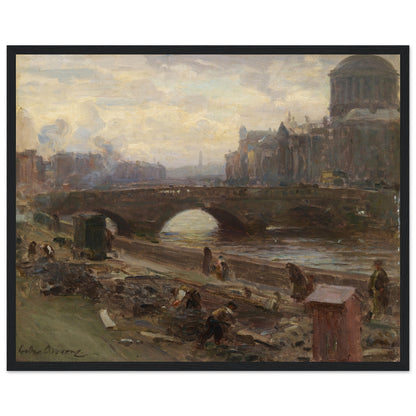 The Four Courts, Dublin by Walter Osborne Art Print 40x50 cm / 16x20″ – framed print close-up | Buy Irish Art