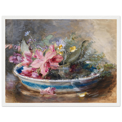 Flowers in a Bowl by James Holland (1865) Framed Print – room setting display | Buy Irish Art