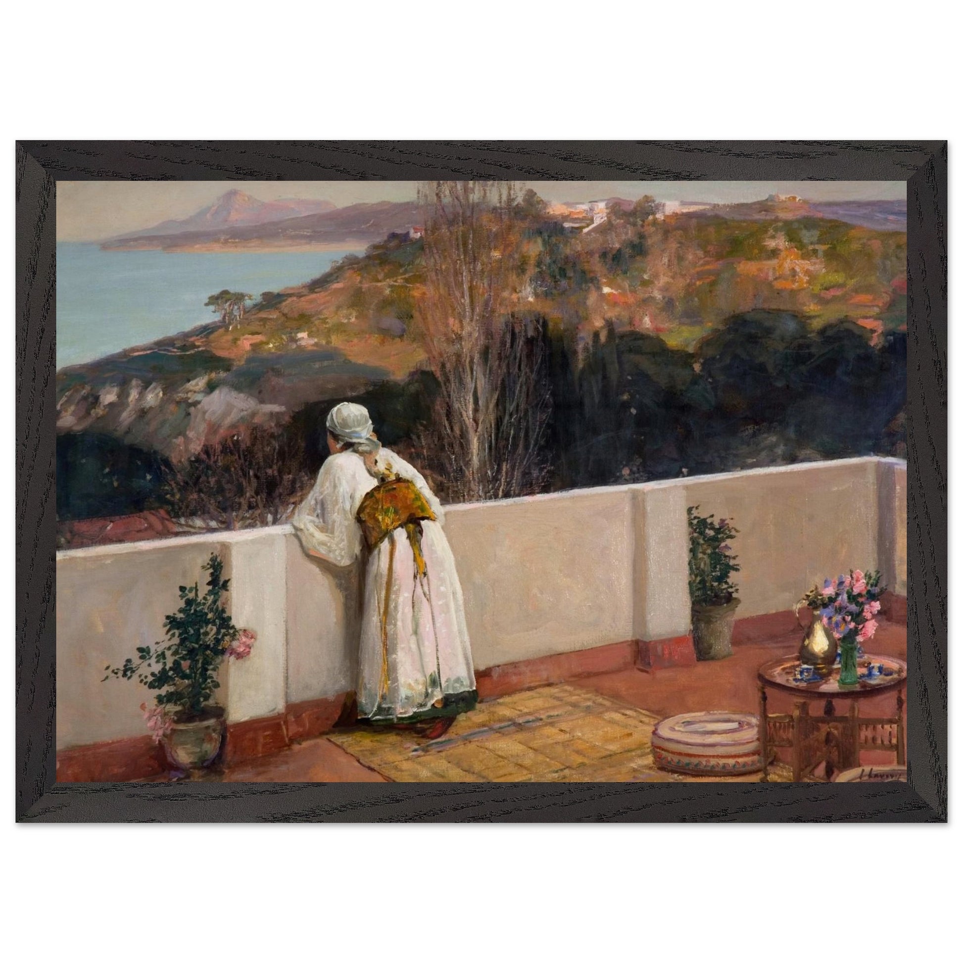 Evening, Tangier,  By Irish Artist Sir John Lavery Art Print – size comparison view | Buy Irish Art