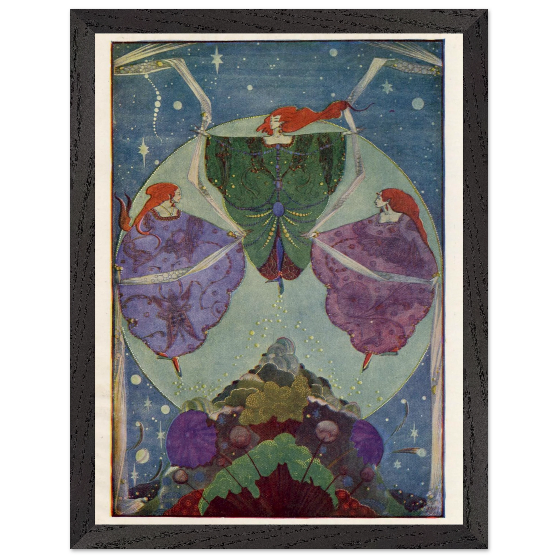 Harry Clarke Art Print – Andersen's Fairy Tales (1933) – “They Danced with Shawls” | Museum-Quality Framed Reproduction – room setting display | Buy Irish Art