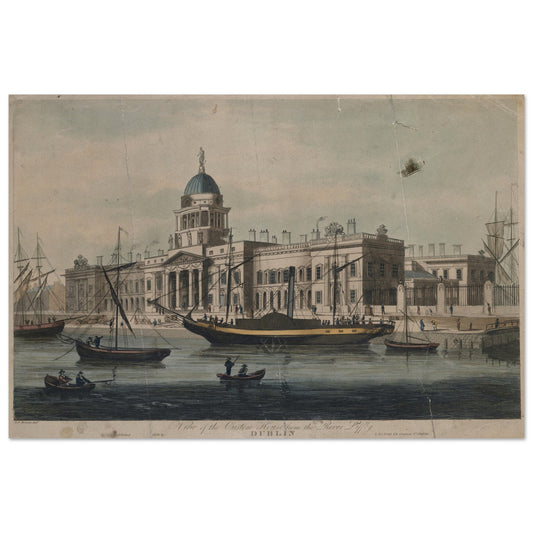 The Custom House, Dublin – Museum-Quality Reproduction Print – framed print close-up | Buy Irish Art