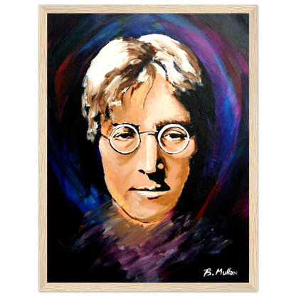 John Lennon Portrait Framed Wall Art Print by Irish Artist – room setting display | Buy Irish Art