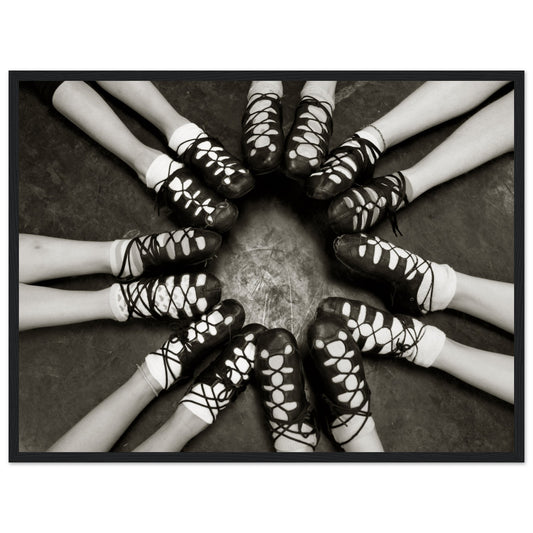 Irish Dancing Shoes Black & White Photographic Framed Wall Art Print – framed print close-up | Buy Irish Art