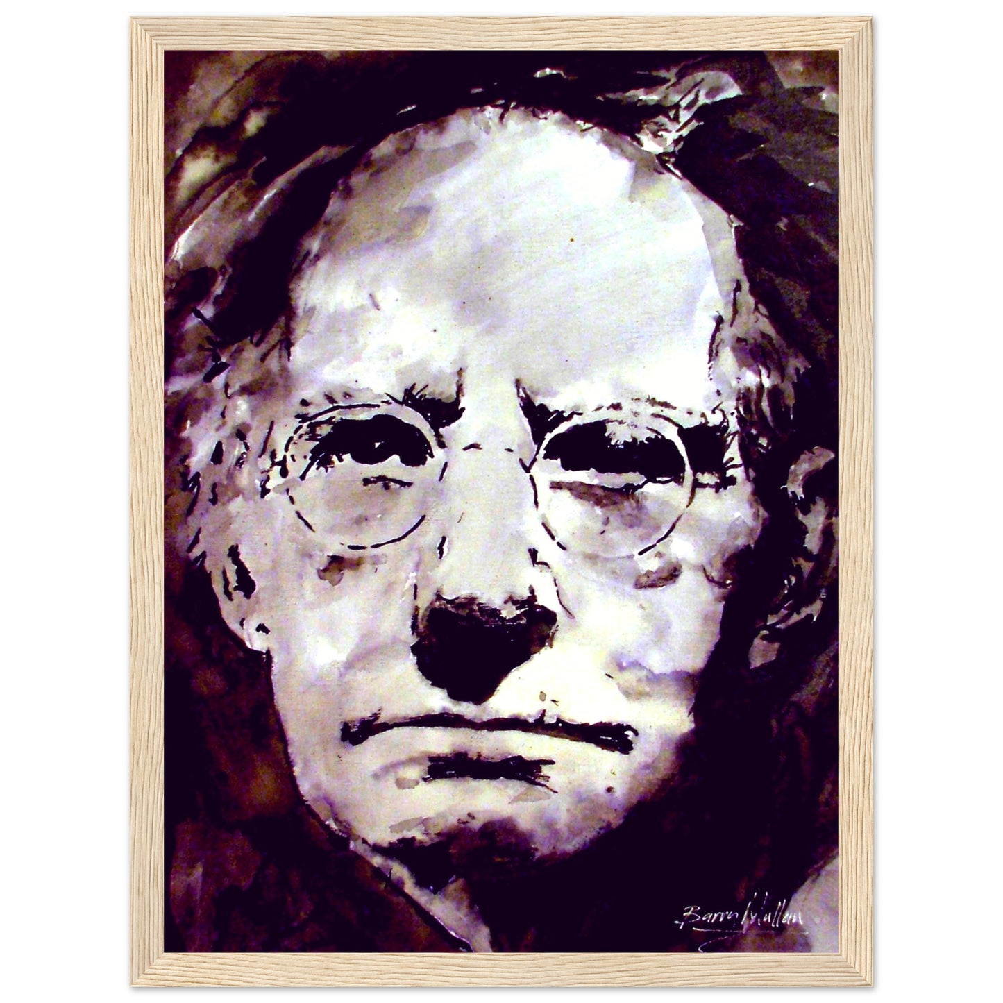 Portrait of Sean O'Casey by Irish artist Ó Maoláin. The artwork captures the renowned playwright's distinctive features with realism and artistic flair. Available as a high-quality print with various framing options, celebrating O'Casey's literary legacy.