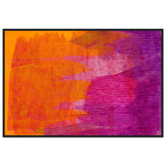 Minimalist Abstract Modern Style Orange & Pruple Framed Print – framed print close-up | Buy Irish Art