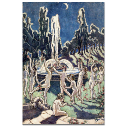 Figures Dancing Round a Fountain by Mainie Jellett - Irish modernist art print