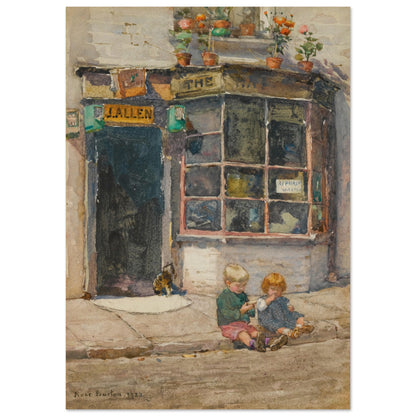 Cobbler’s Shop in Lancelot Place, Knightsbridge by Irish Artist Rose Barton Museum Quality Art Print – room setting display | Buy Irish Art