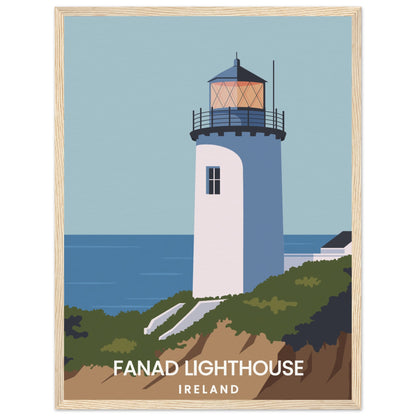 Fanad Head Lighthouse Framed Print | Donegal Coastal Wall Art – framed print close-up | Buy Irish Art