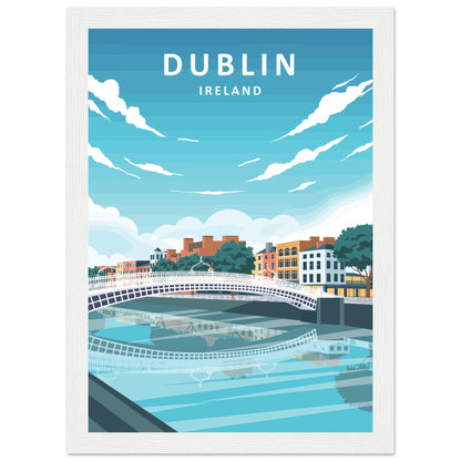 Dublin City Ireland Retro Travel Framed Art Print – view 11 | Buy Irish Art