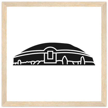 Modern Irish Minimalist Newgrange Illustration Framed Wall Art Print – Irish wall art print | Buy Irish Art
