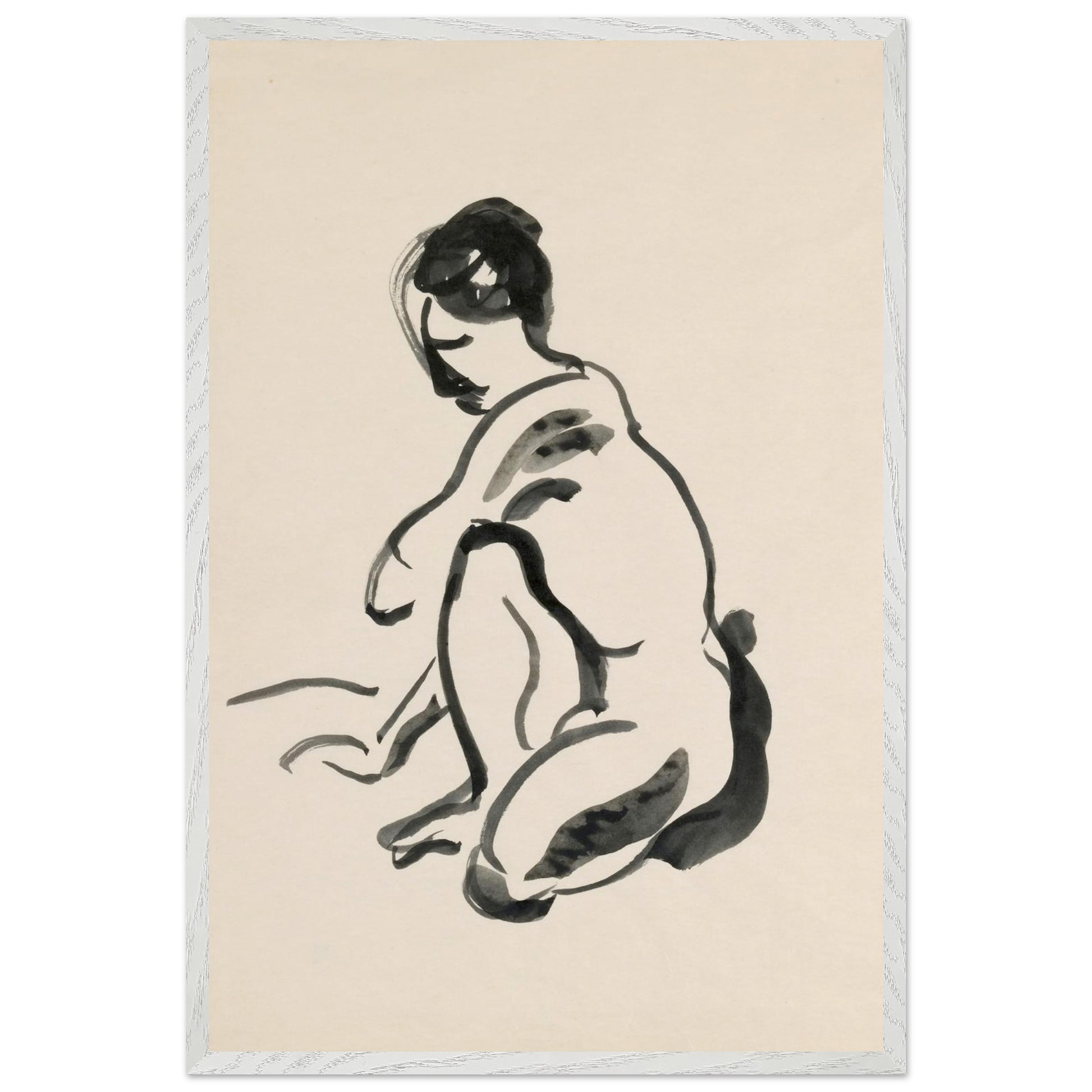 A Crouched Female Nude — Mainie Jellett | Irish Art Print – detail view | Buy Irish Art