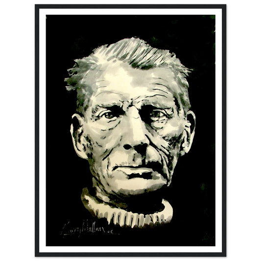 Samuel Beckett Writer Framed Art Print by Irish Artist – framed print close-up | Buy Irish Art