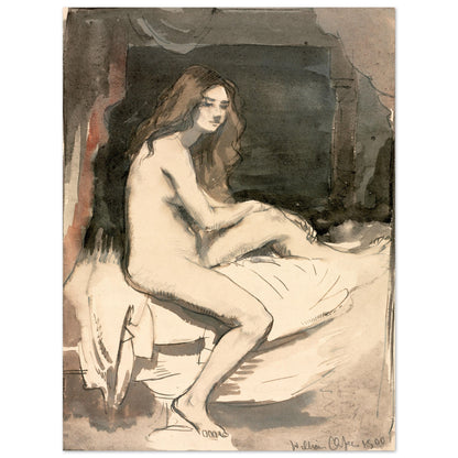 Study of a Female Nude by Irish Artist William Orpen - Art Print – room setting display | Buy Irish Art