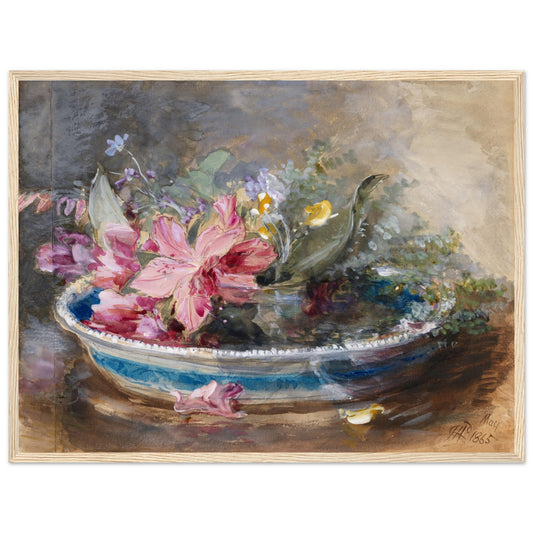 Flowers in a Bowl by James Holland (1865) Framed Print – framed print close-up | Buy Irish Art