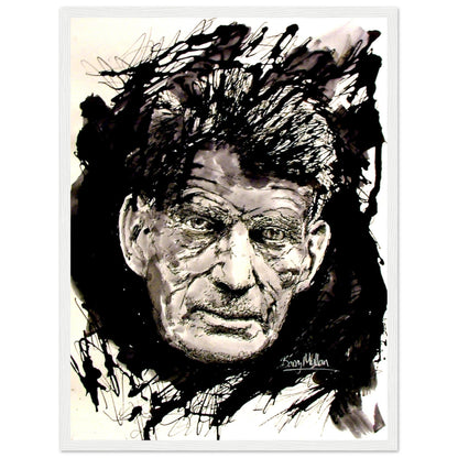 Samuel Beckett Irish Writer Framed Art Print by Irish Artist – room setting display | Buy Irish Art
