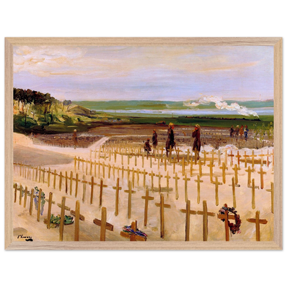 The Cemetery, Étaples (1919) by Sir John Lavery, art print in a wood frame, 45x60 cm