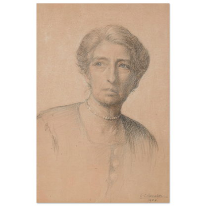 Drawing of the pianist Edith Best, née Oldham, by Sarah Cecilia Harrison, unframed art print, 30x45 cm