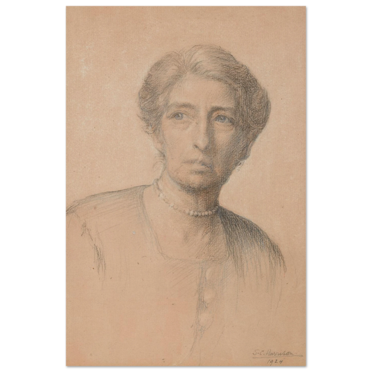 Drawing of the pianist Edith Best, née Oldham, by Sarah Cecilia Harrison, unframed art print, 30x45 cm