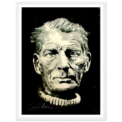 Samuel Beckett Writer Framed Art Print by Irish Artist – size comparison view | Buy Irish Art