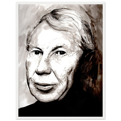 Louis le Brocquy Portrait Art Print by Ó Maoláin – framed print close-up | Buy Irish Art